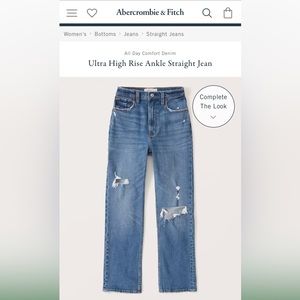 🎀A&F ultra high rise ankle straight jeans!🔥